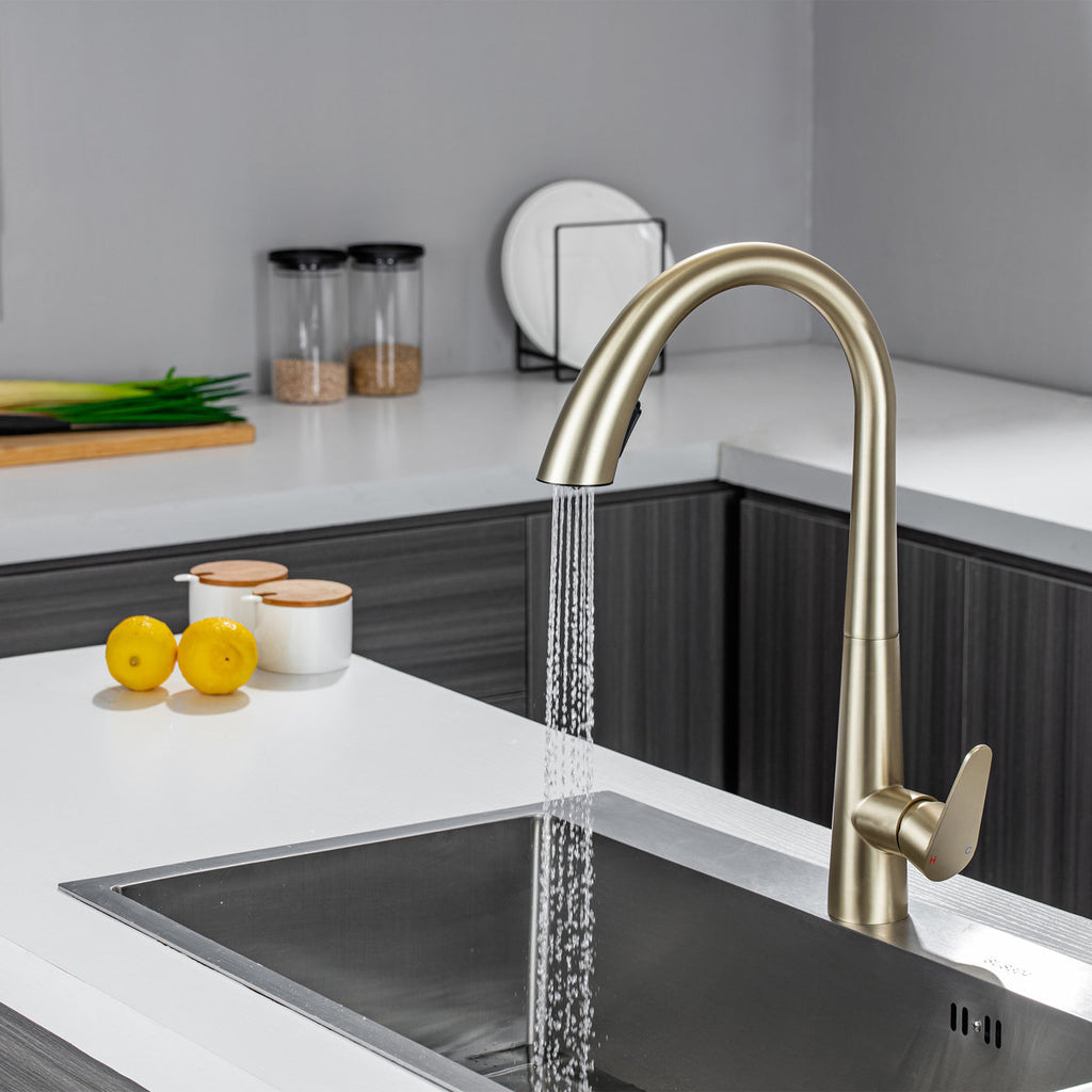 LPVLPV Pull Down Kitchen Faucet CF98004 - Brushed Gold