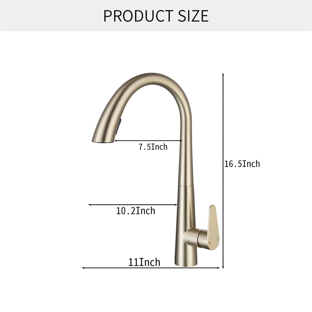 LPVLPV Pull Down Kitchen Faucet CF98004 - Brushed Gold