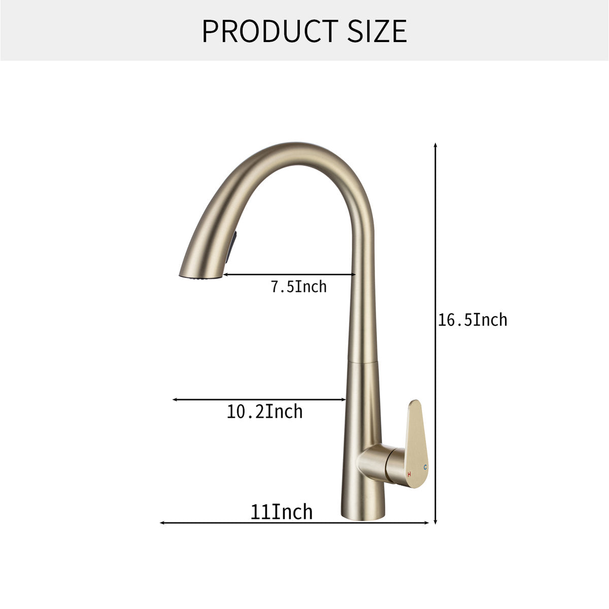 LPVLPV Pull Down Kitchen Faucet CF98004 - Brushed Gold