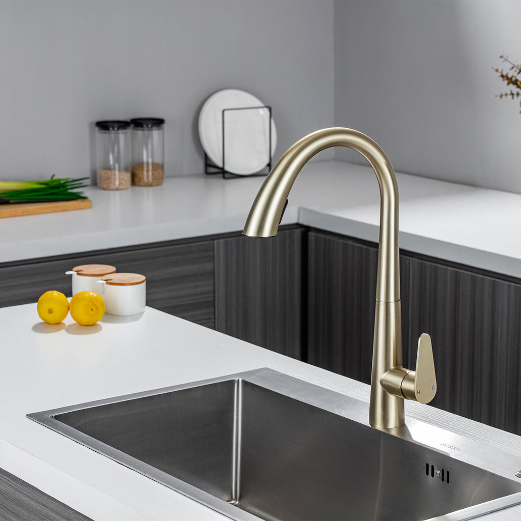 LPVLPV Pull Down Kitchen Faucet CF98004 - Brushed Gold