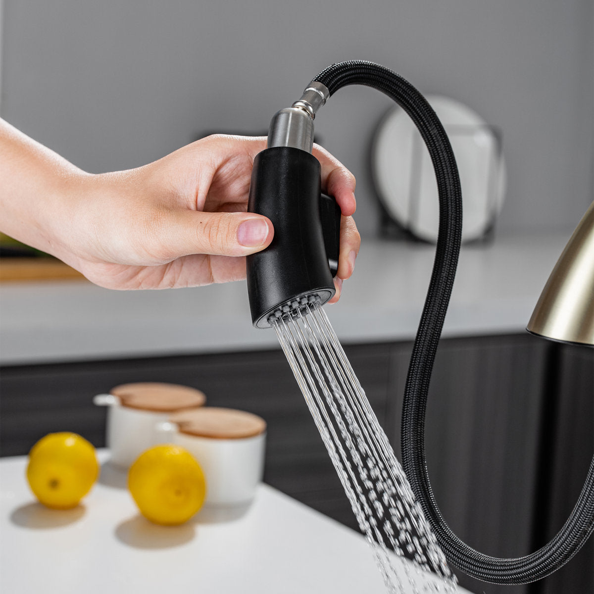 LPVLPV Pull Down Kitchen Faucet CF98004 - Brushed Gold