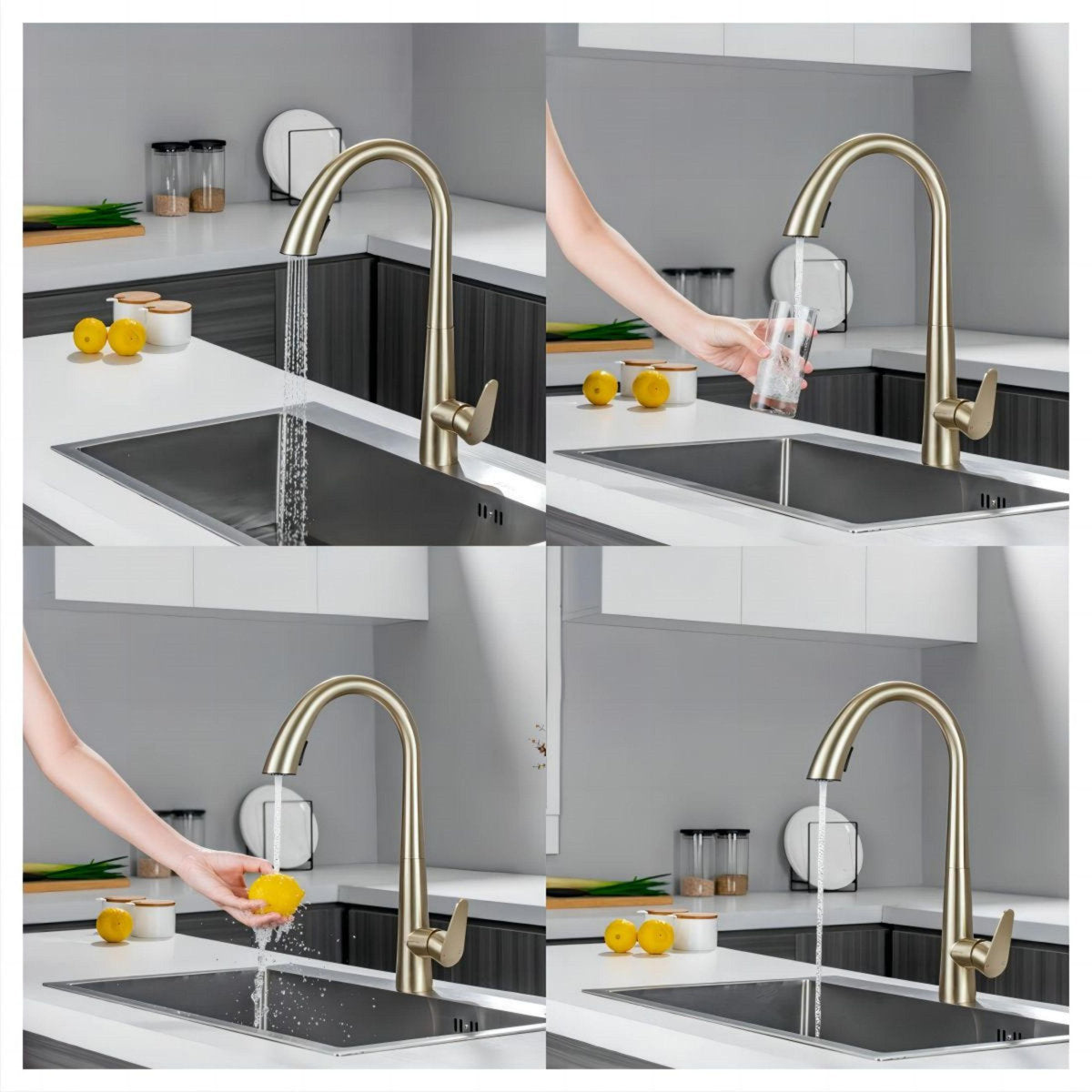 LPVLPV Pull Down Kitchen Faucet CF98004 - Brushed Gold