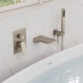 Wall Mount Waterfall Tub Faucet with Pressure Balance Valve and Hand Shower SF10-2FWM6502BN - Brushed Nickel