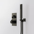 Ceiling Mount 12" High-Pressure Rainfall Shower Faucet, Dual Rainfall Shower Head System with Thermostatic Valve SFS1007-BK12 - Matte Black