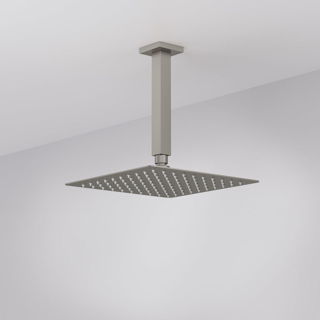 Ceiling Mount 12" High-Pressure Rainfall Shower Faucet, Dual Rainfall Shower Head System with Thermostatic Valve SFS1007-NK12 - Brushed Nickel