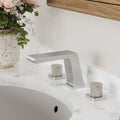 Widespread Bathroom Faucet 3 Hole, 2-handle Bathroom Sink Faucet with Drain Assembly SFS1008-NK - Brushed Nickel