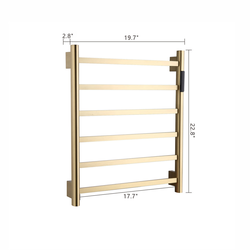 Traditional Towel Rail Towel Warmer FK02+ - Brushed Gold