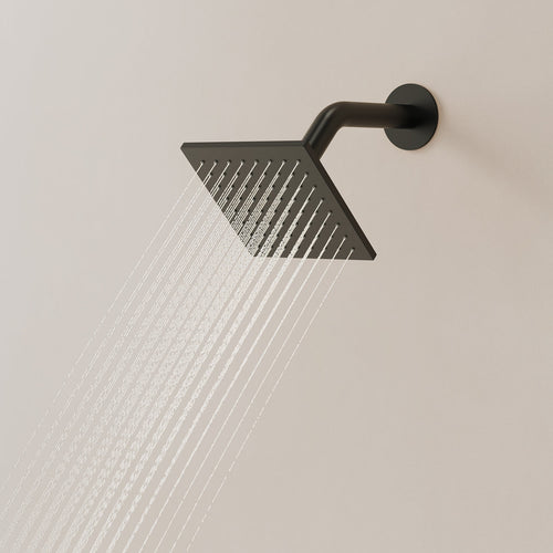 Ceiling Mount 16" High-Pressure Rainfall Shower Faucet, Dual Rainfall Shower Head System with Thermostatic Valve SFS-1031-BK16 - Matte Black
