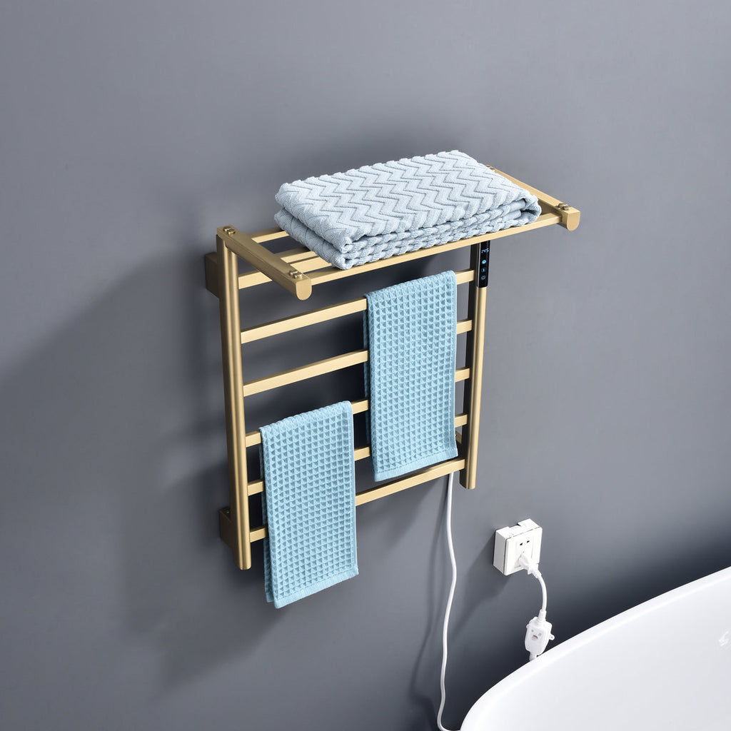 Traditional Towel Rail Towel Warmer FK08+ - Brushed Gold