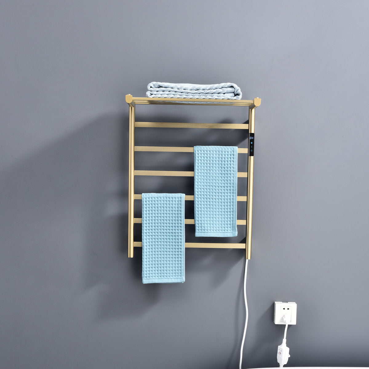 Traditional Towel Rail Towel Warmer FK08+ - Brushed Gold