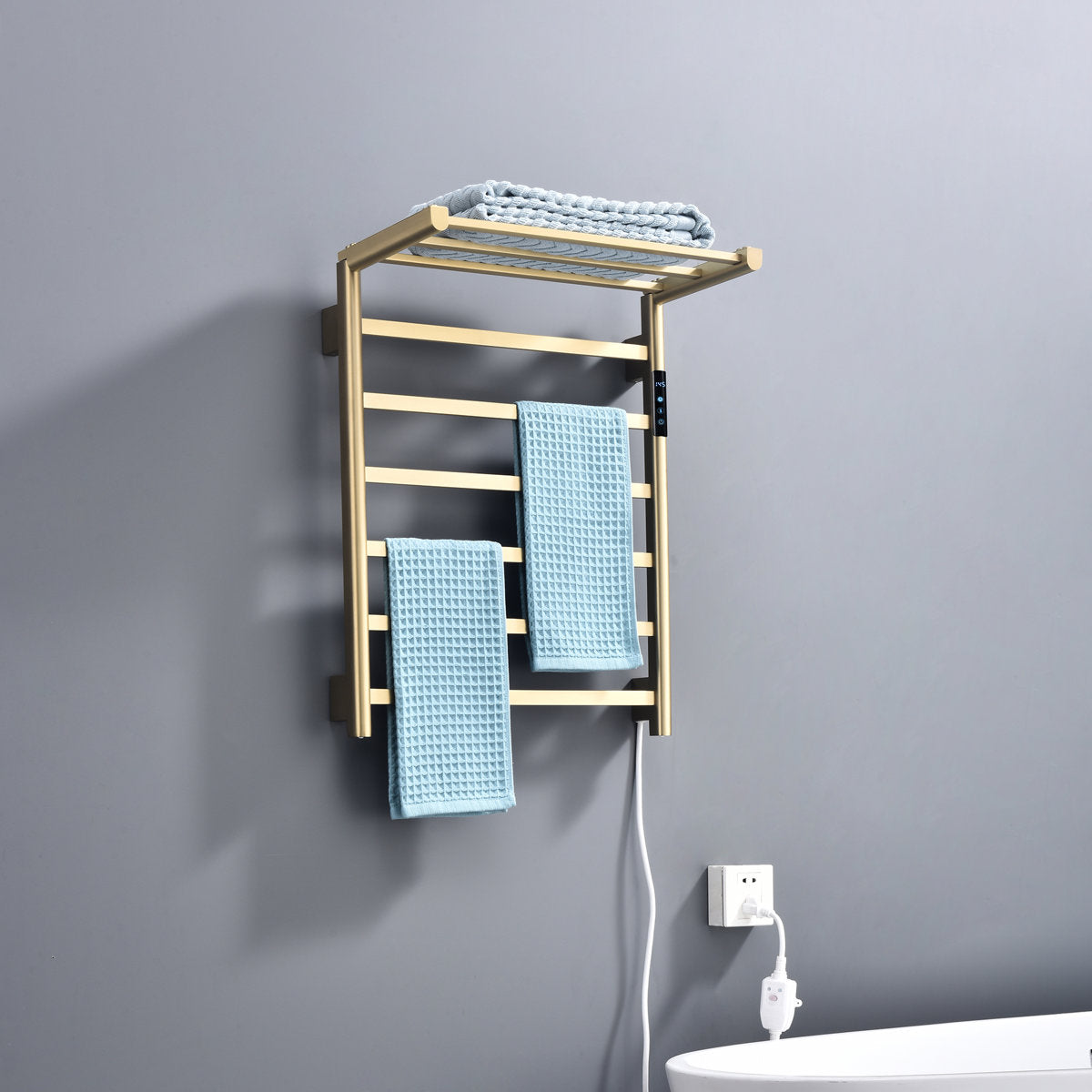 Traditional Towel Rail Towel Warmer FK08+ - Brushed Gold
