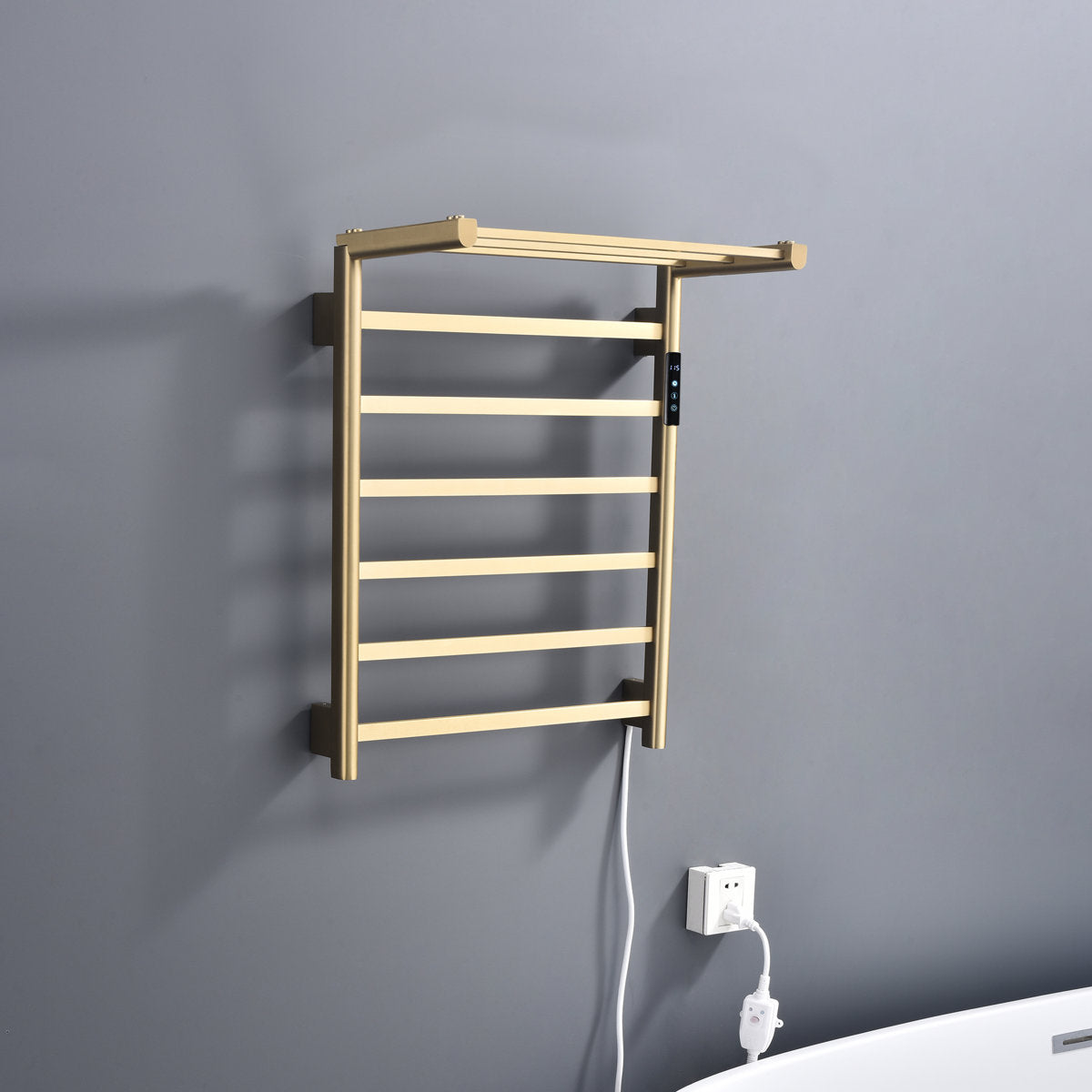 Traditional Towel Rail Towel Warmer FK08+ - Brushed Gold