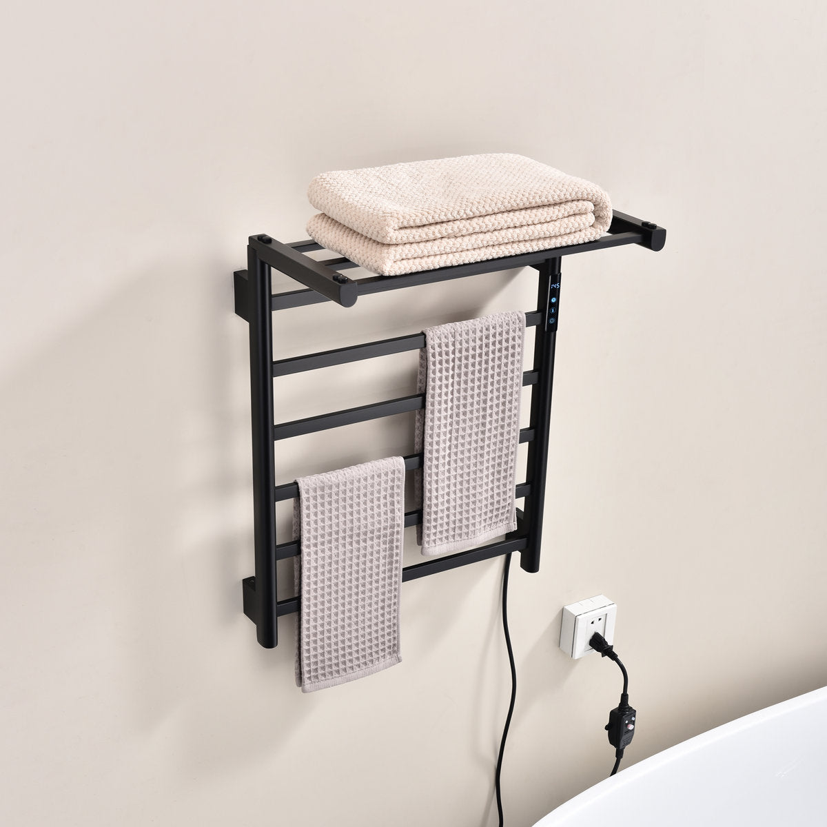 Traditional Towel Rail Towel Warmer FK08 - Matte Black