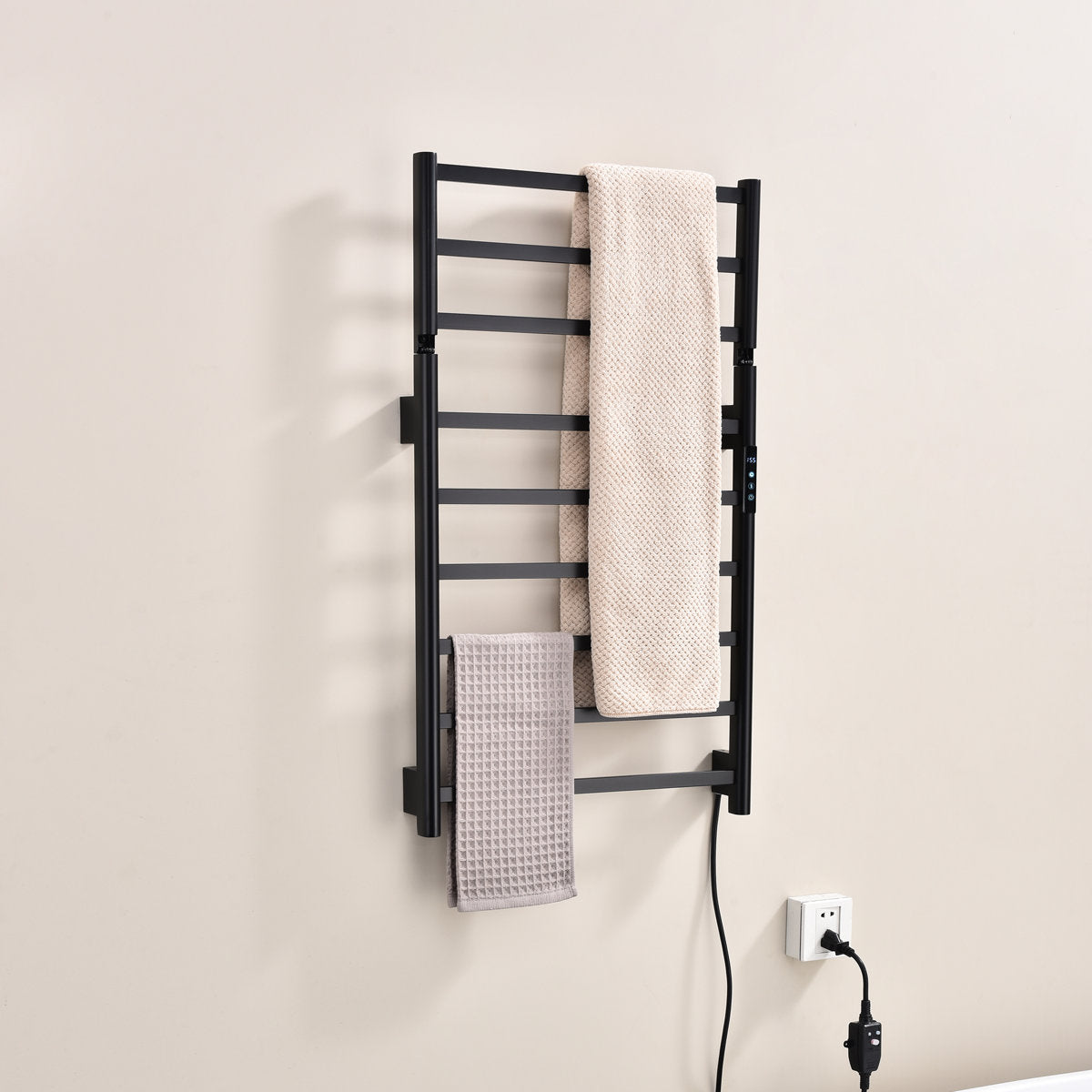 Traditional Towel Rail Towel Warmer FK08 - Matte Black