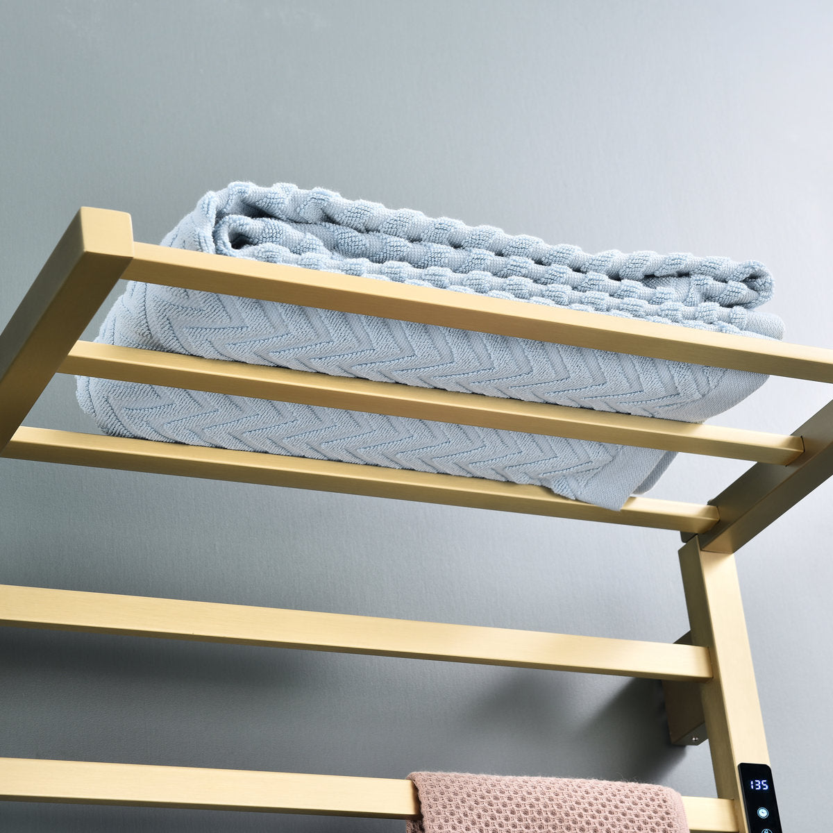 Traditional Towel Rail Towel Warmer FK07+ - Brushed Gold