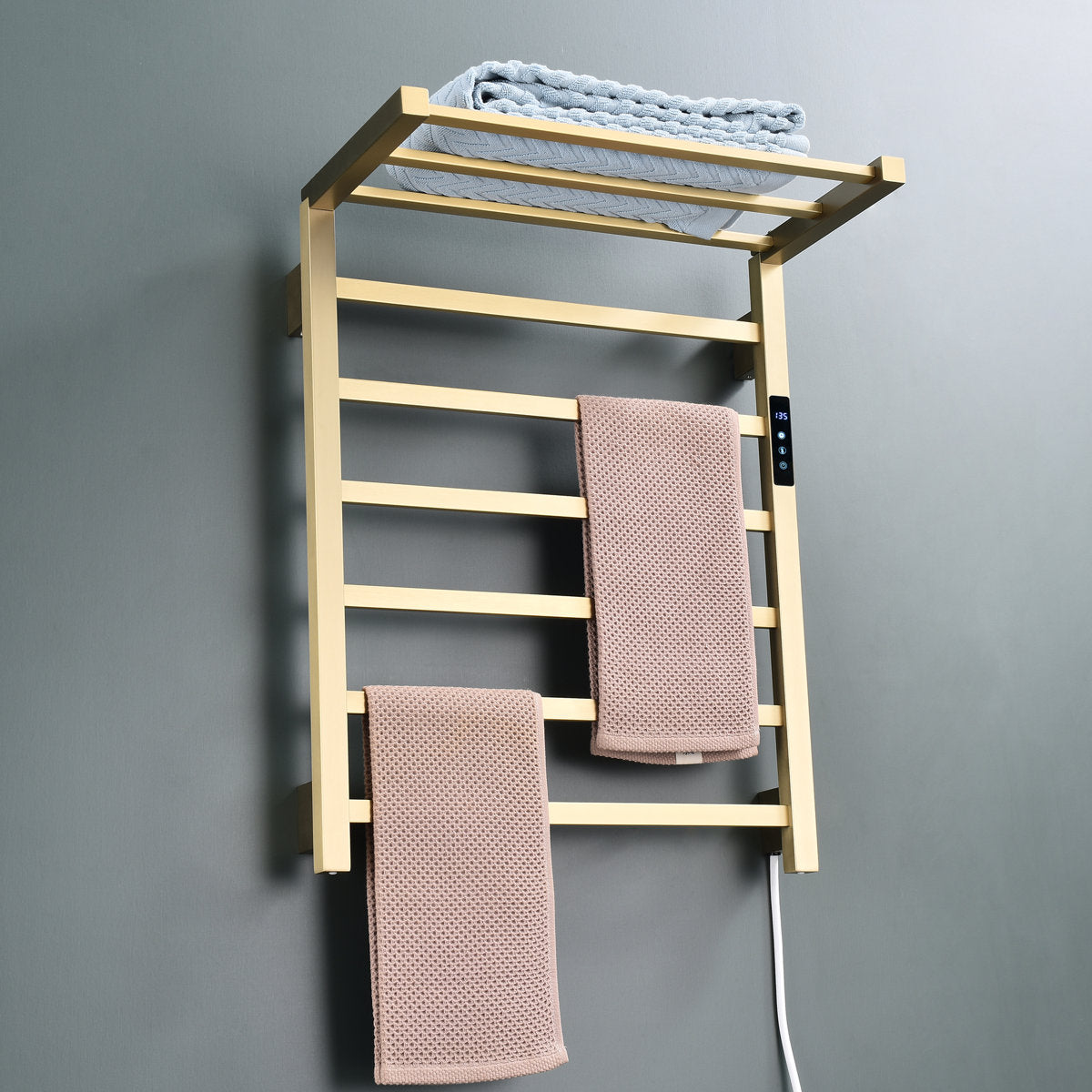 Traditional Towel Rail Towel Warmer FK07+ - Brushed Gold