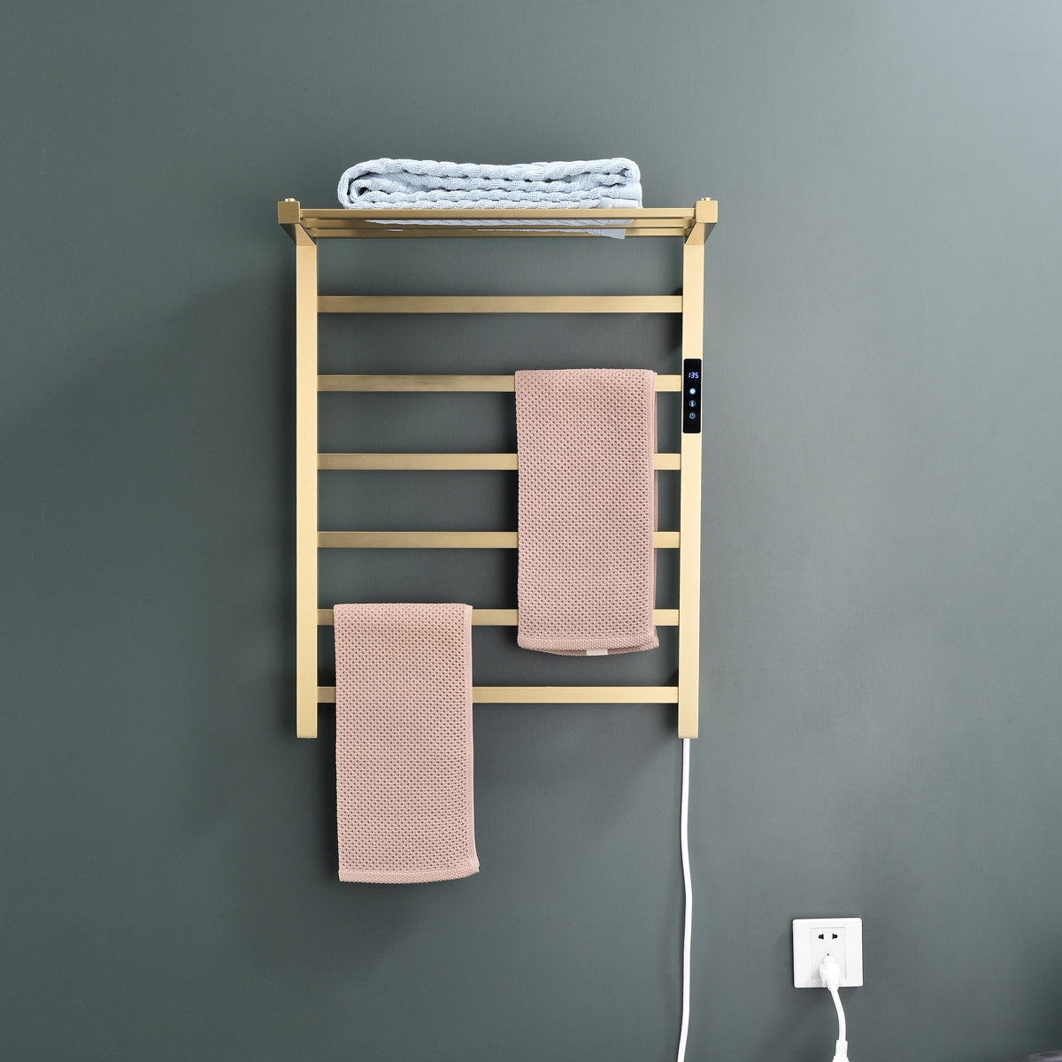 Traditional Towel Rail Towel Warmer FK07+ - Brushed Gold