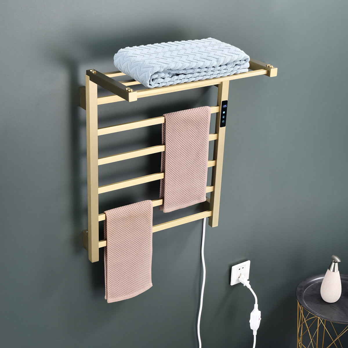Traditional Towel Rail Towel Warmer FK07+ - Brushed Gold