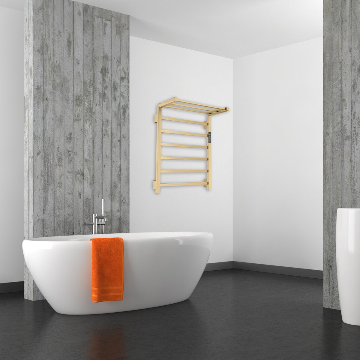 Traditional Towel Rail Towel Warmer FK07+ - Brushed Gold