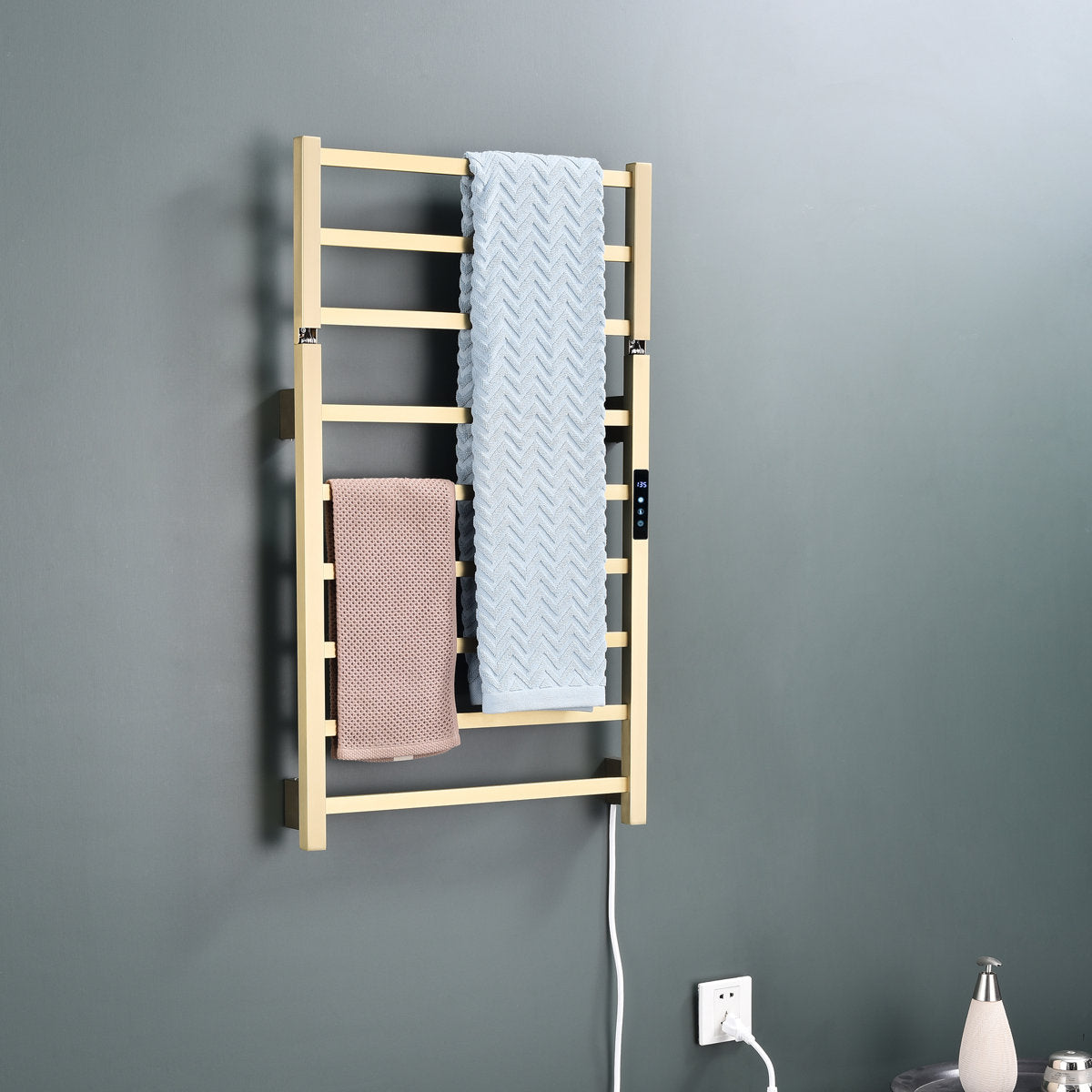 Traditional Towel Rail Towel Warmer FK07+ - Brushed Gold