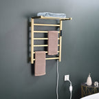 Traditional Towel Rail Towel Warmer FK07+ - Brushed Gold