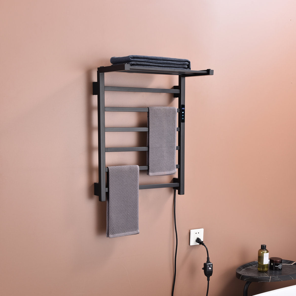 Traditional Towel Rail Towel Warmer FK07 - Matte Black
