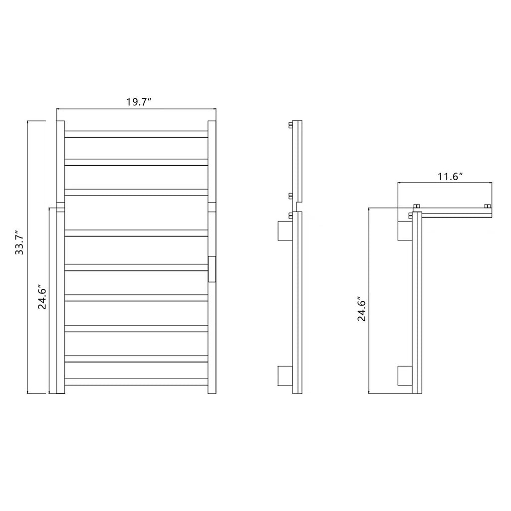 Traditional Towel Rail Towel Warmer FK07 - Matte Black