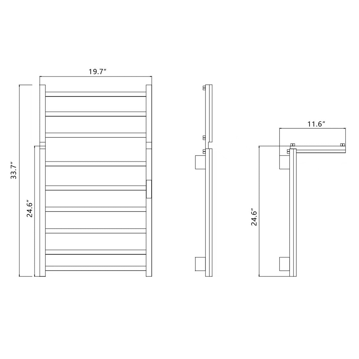 Traditional Towel Rail Towel Warmer FK07 - Matte Black