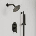 PressureBalanced Shower System, 10" Rainfall Dual Showerheads with Handheld Shower SFS-1058-BK10 - Matte Black