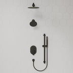 PressureBalanced Shower System, 10" Rainfall Dual Showerheads with Handheld Shower SFS-1058-BK10 - Matte Black