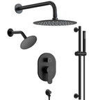 PressureBalanced Shower System, 10" Rainfall Dual Showerheads with Handheld Shower SFS-1058-BK10 - Matte Black