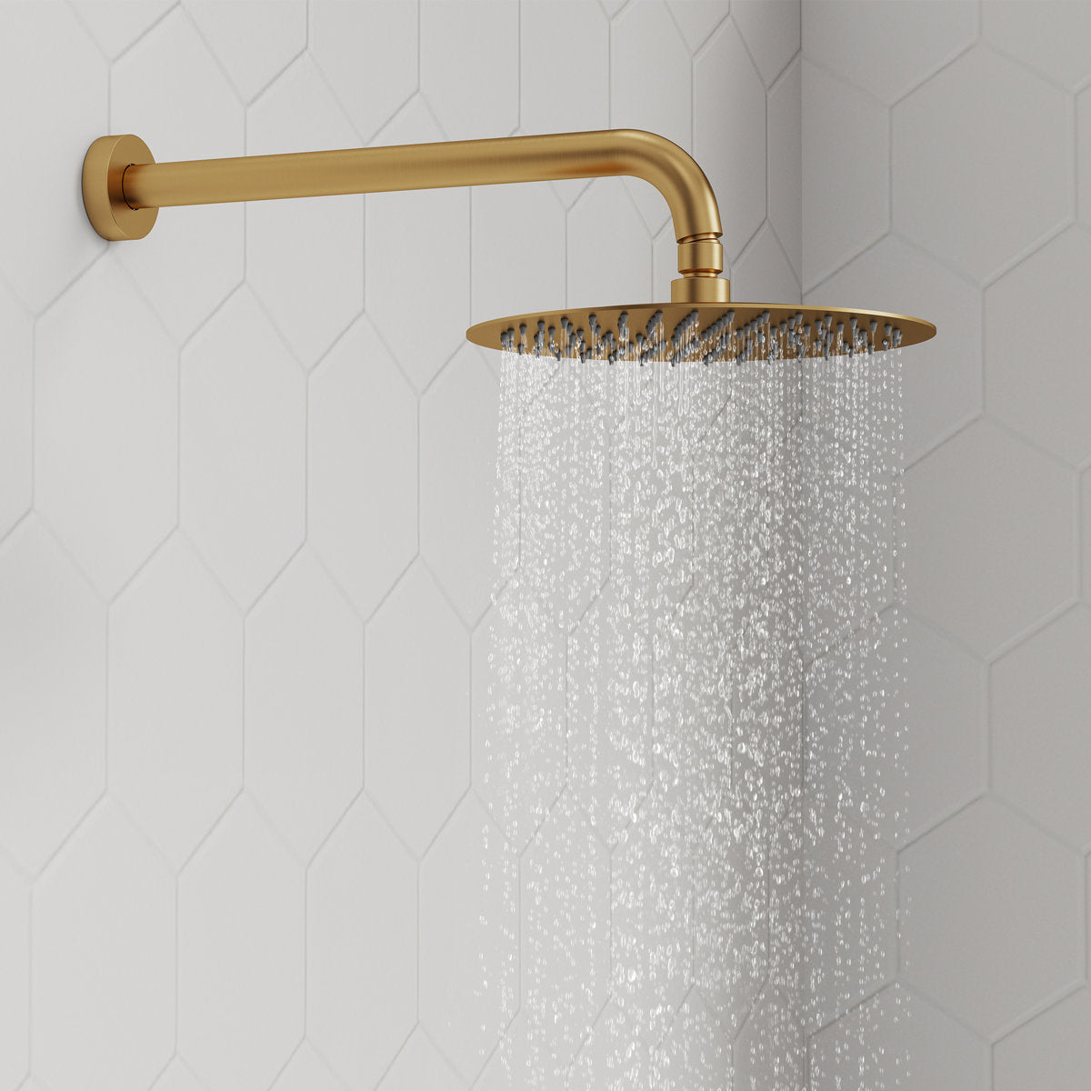 PressureBalanced Shower System, 10" Rainfall Dual Showerheads with Handheld Shower SFS-1058-GD10 - Brushed Gold