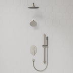 PressureBalanced Shower System, 10" Rainfall Dual Showerheads with Handheld Shower SFS-1058-NK10 - Brushed Nickel
