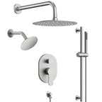 PressureBalanced Shower System, 10" Rainfall Dual Showerheads with Handheld Shower SFS-1058-NK10 - Brushed Nickel