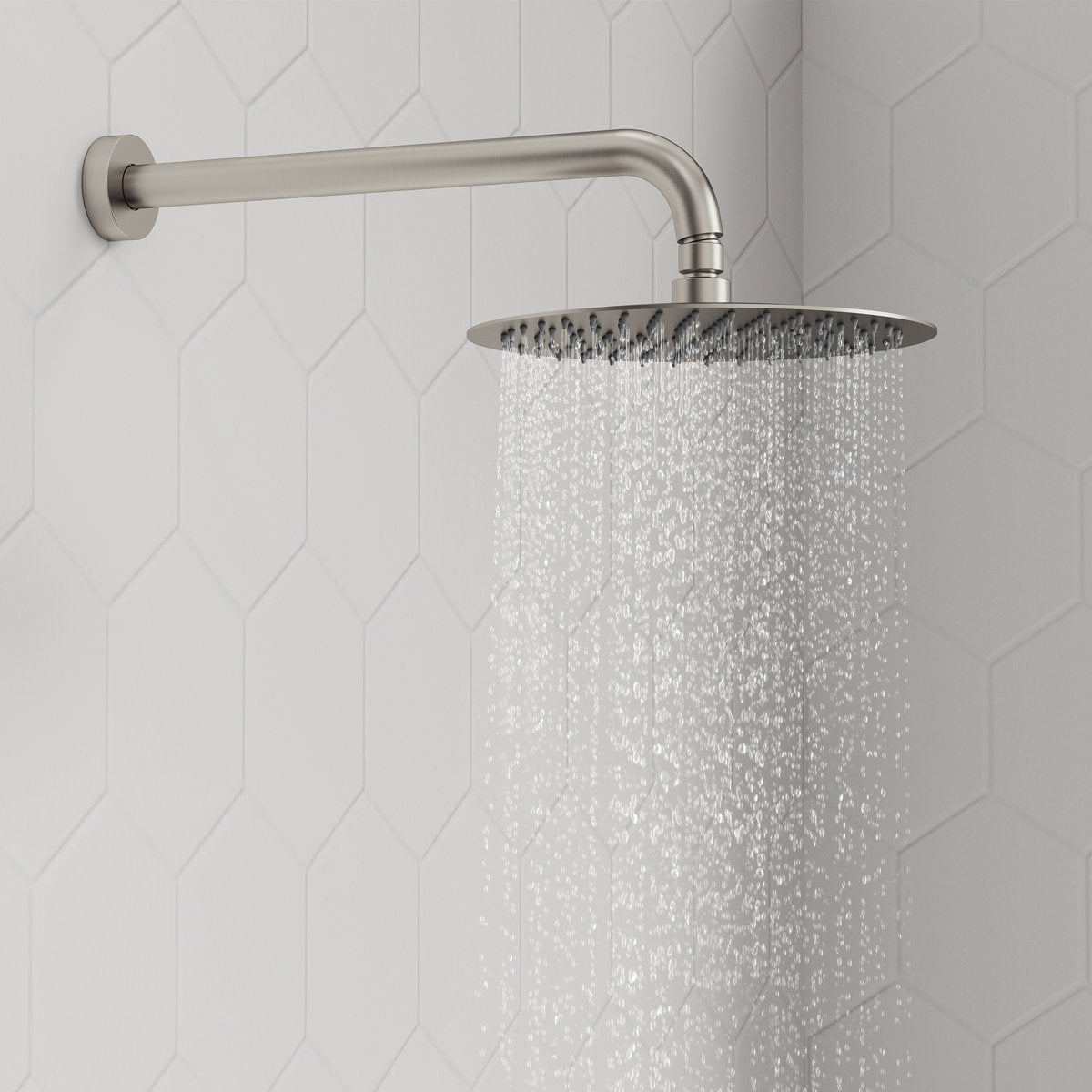 PressureBalanced Shower System, 10" Rainfall Dual Showerheads with Handheld Shower SFS-1058-NK10 - Brushed Nickel