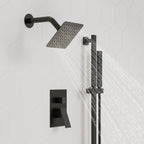 Wall Mount High-Pressure Rainfall Shower Faucet, Dual Showerheads System with Handheld Shower SFS-1059-BK10 - Matte Black