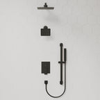 Wall Mount High-Pressure Rainfall Shower Faucet, Dual Showerheads System with Handheld Shower SFS-1059-BK10 - Matte Black