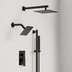 Wall Mount High-Pressure Rainfall Shower Faucet, Dual Showerheads System with Handheld Shower SFS-1059-BK10 - Matte Black