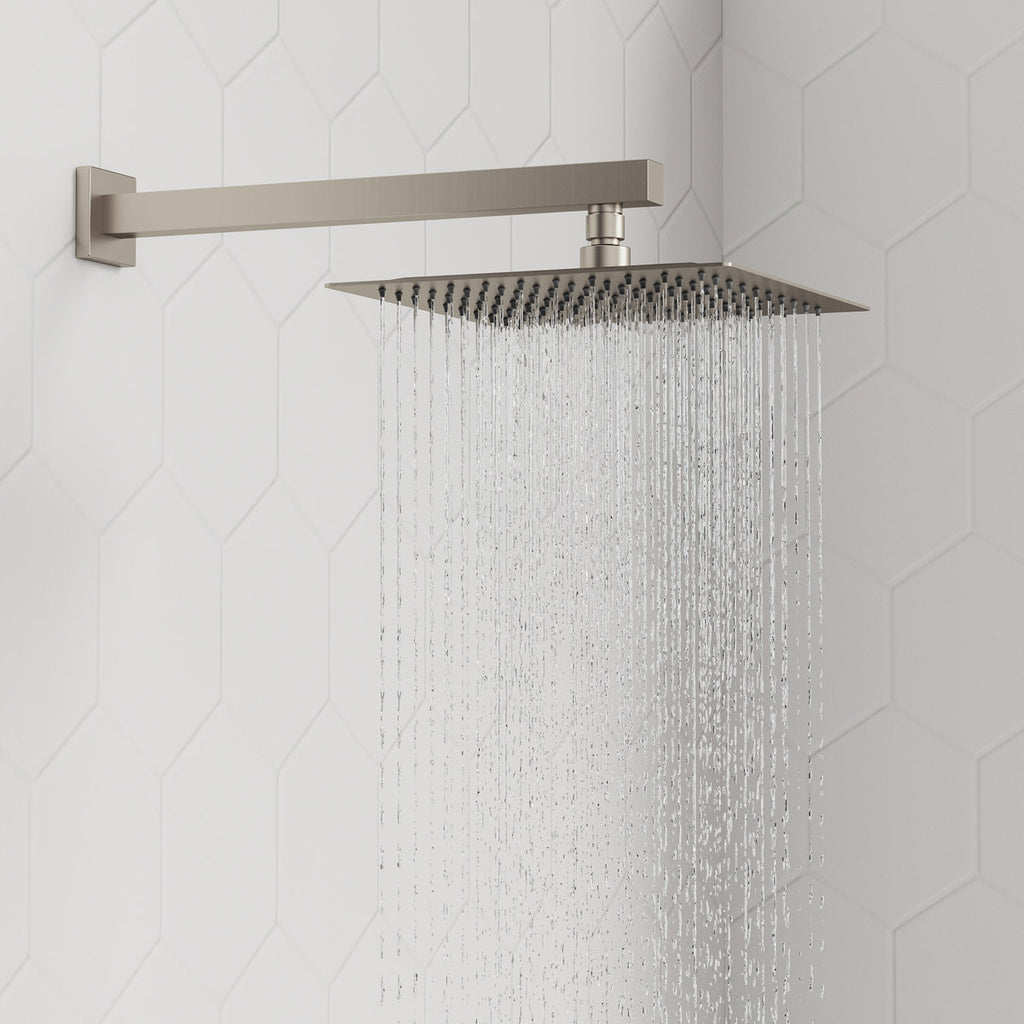 Wall Mount High-Pressure Rainfall Shower Faucet, Dual Showerheads System with Handheld Shower SFS-1059-NK10 - Brushed Nickel
