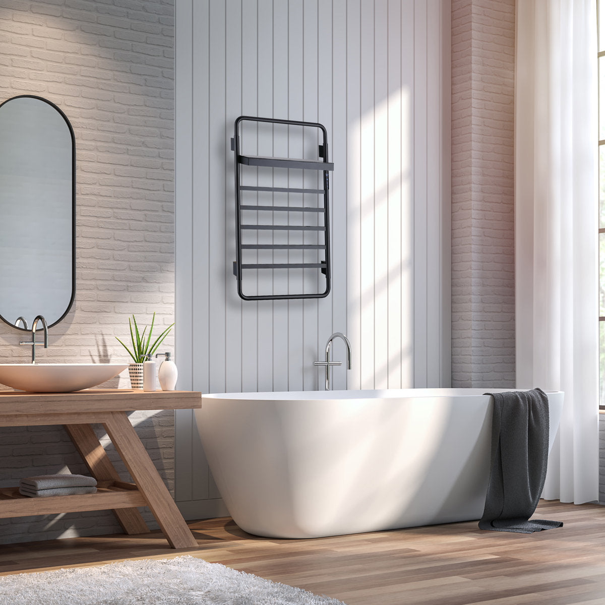 Traditional Towel Rail Towel Warmer LS012 - Black