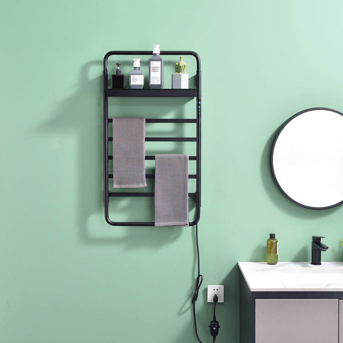 Traditional Towel Rail Towel Warmer LS012 - Black