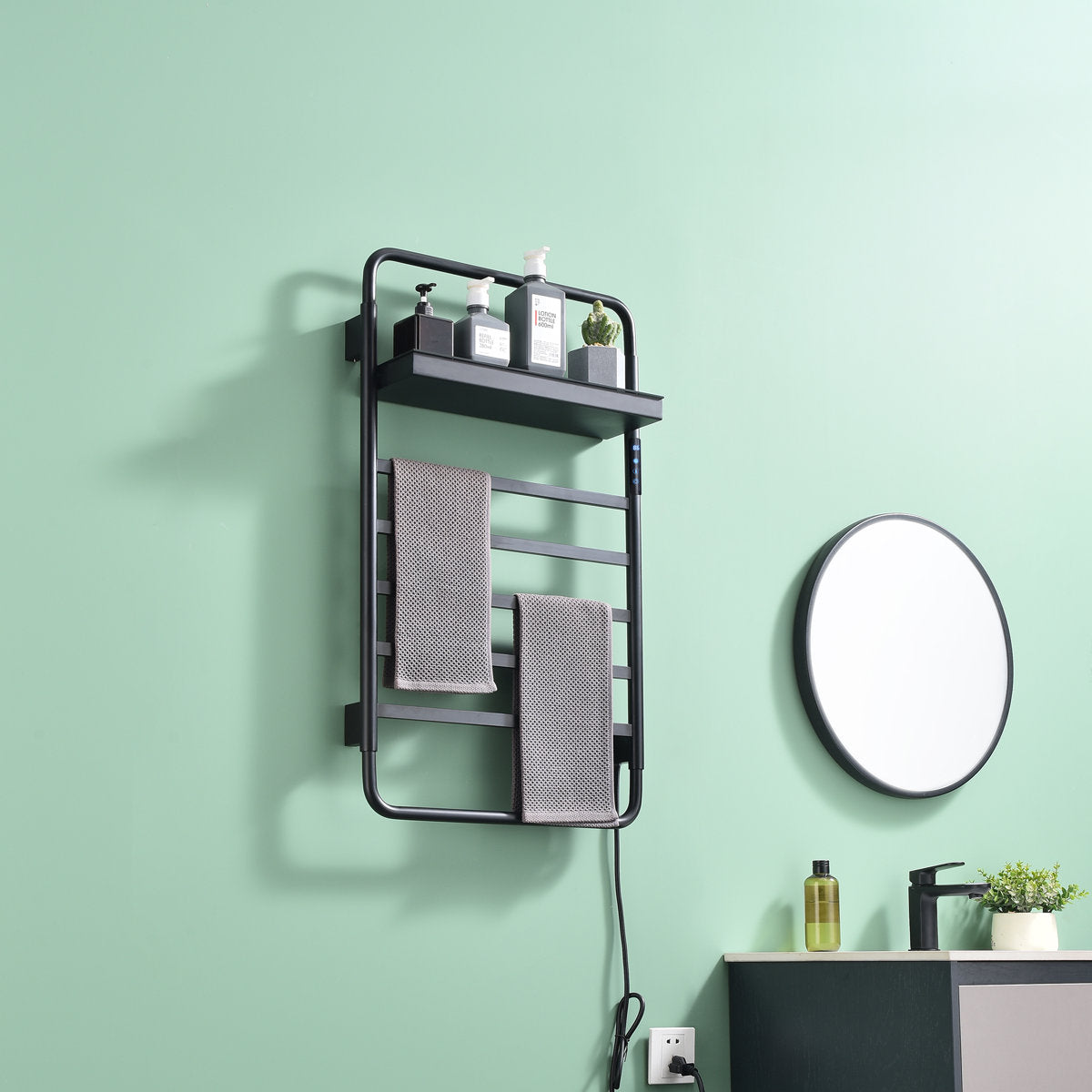 Traditional Towel Rail Towel Warmer LS012 - Black