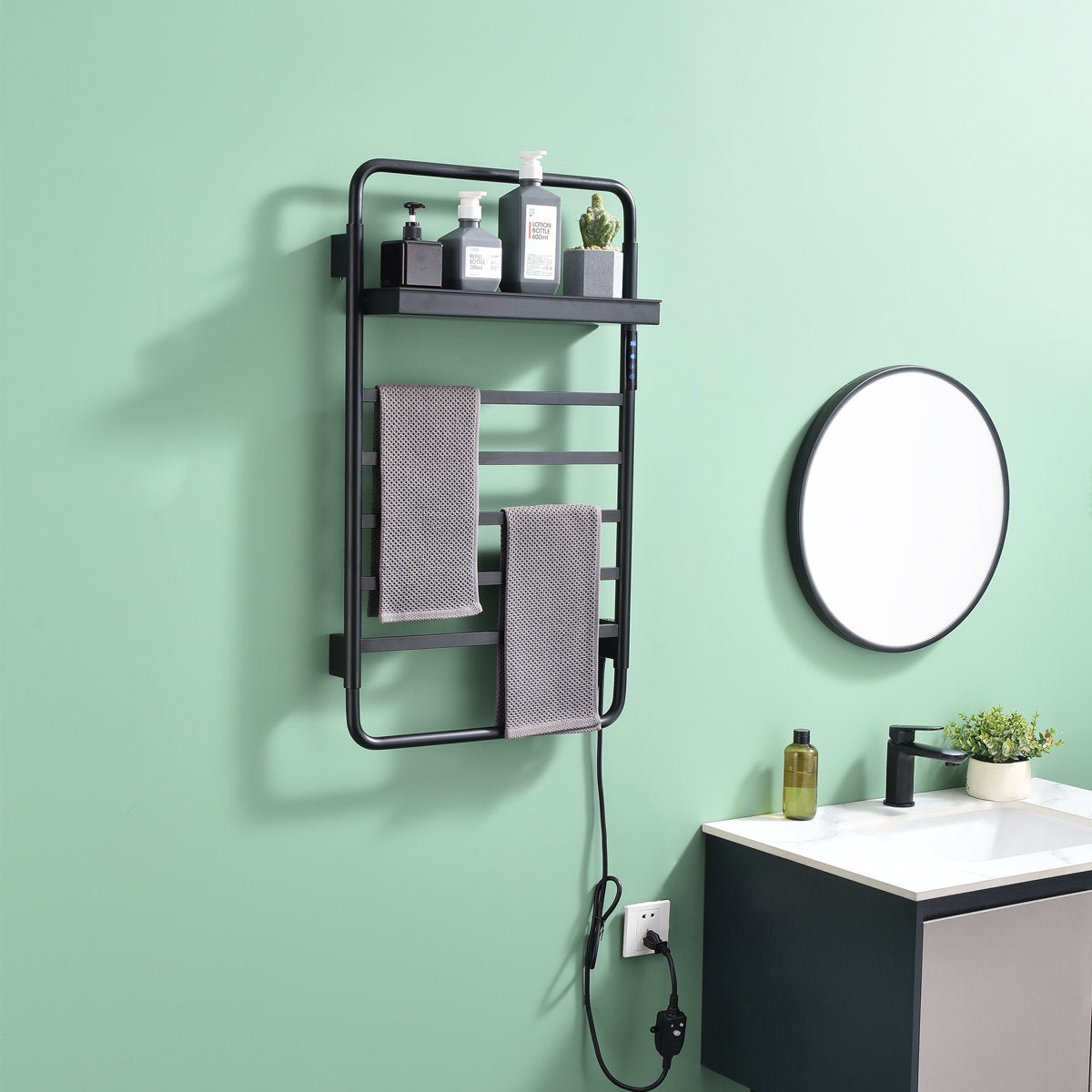Traditional Towel Rail Towel Warmer LS012 - Black
