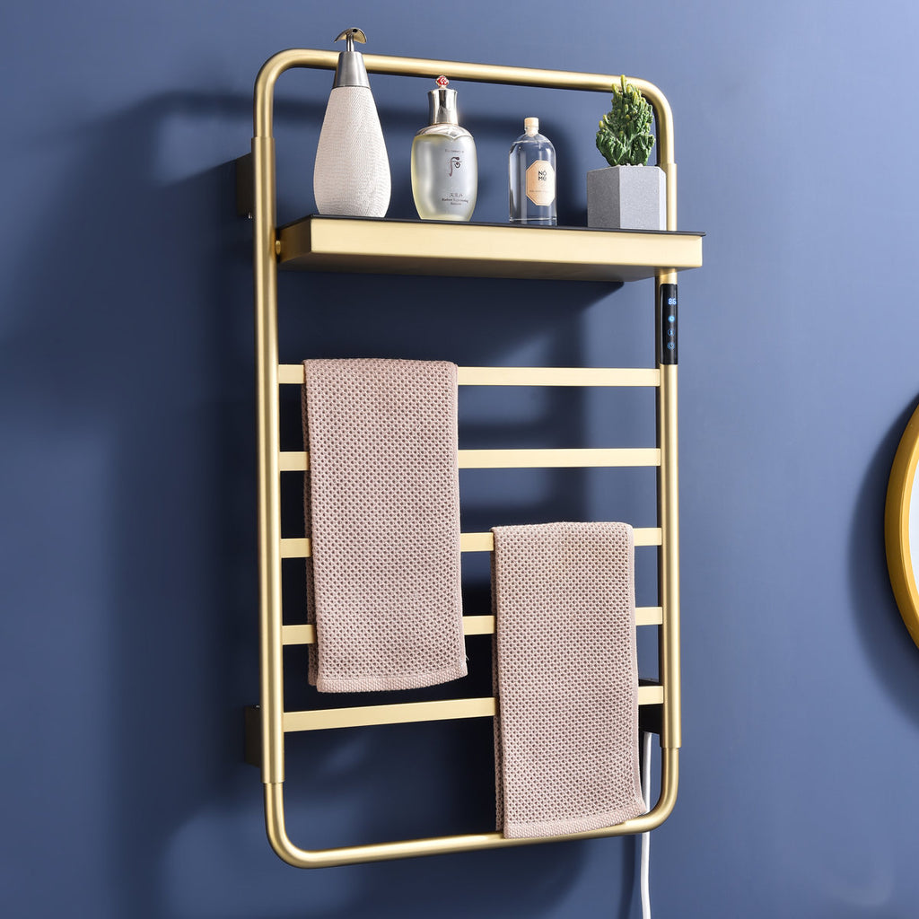 Traditional Towel Rail Towel Warmer LS013 - Brushed Gold
