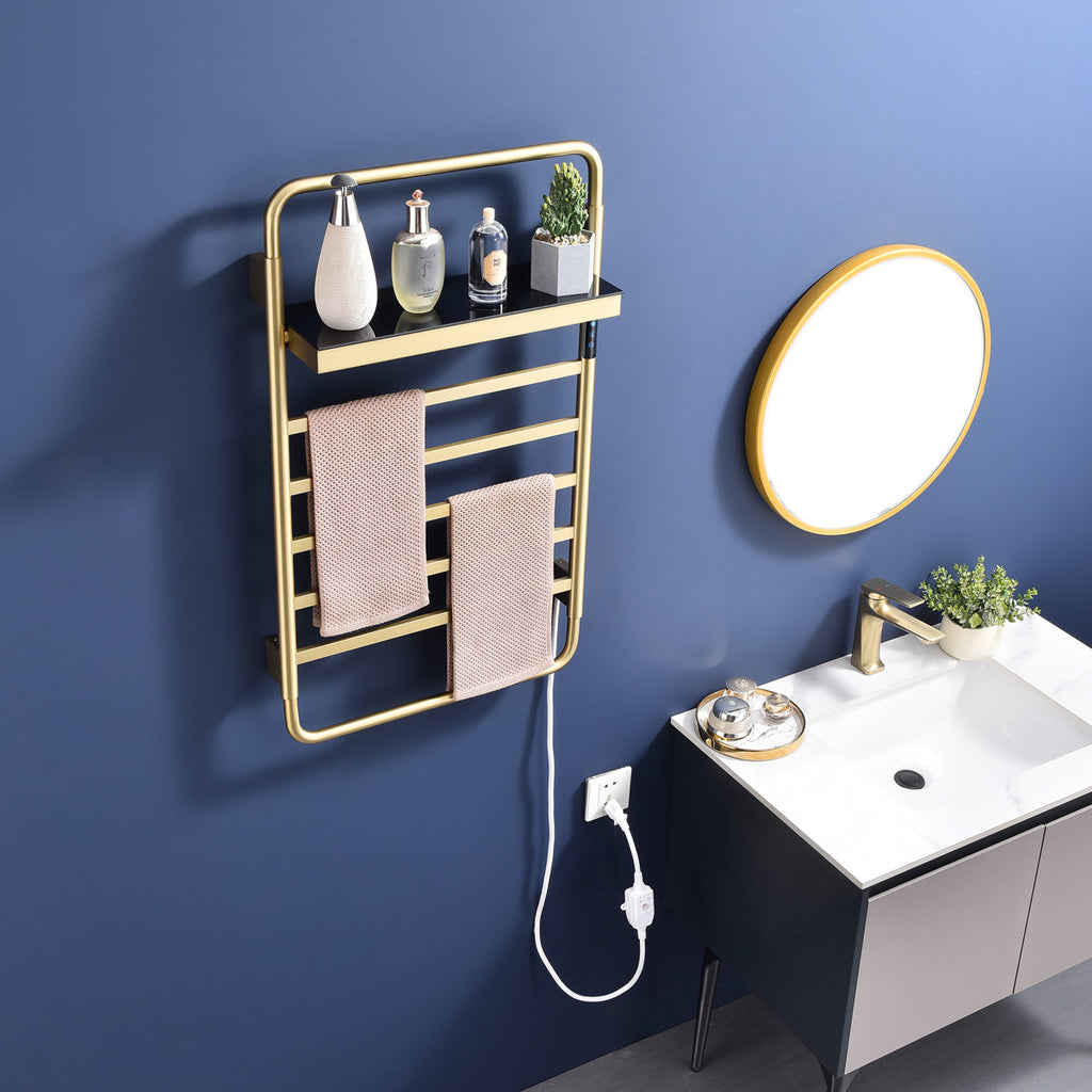 Traditional Towel Rail Towel Warmer LS013 - Brushed Gold