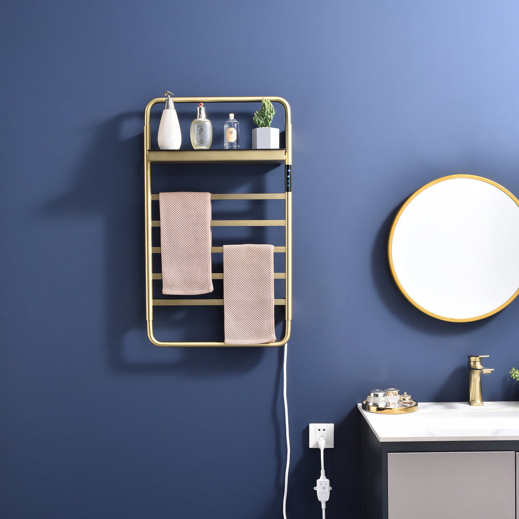 Traditional Towel Rail Towel Warmer LS013 - Brushed Gold