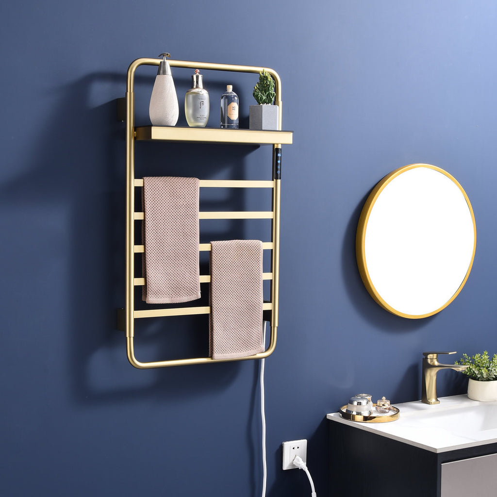 Traditional Towel Rail Towel Warmer LS013 - Brushed Gold