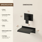 One Handle Wall Mount Waterfall Roman Tub Faucet LP91-YG - Matte Black