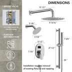 PressureBalanced Shower System, 10" Rainfall Dual Showerheads with Handheld Shower LP06657-LY - Chrome