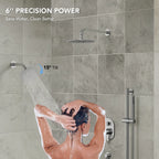 PressureBalanced Shower System, 10" Rainfall Dual Showerheads with Handheld Shower LP06657-LY - Chrome